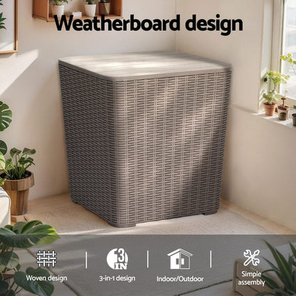 Gardeon Furniture > Outdoor > Outdoor Storage Boxes Gardeon Outdoor Storage Box 43L Container Side Table Garden Bench Tool Sheds