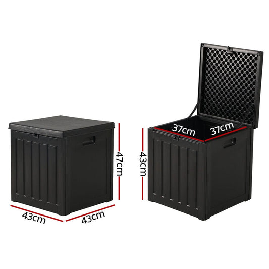 Gardeon Furniture > Outdoor > Outdoor Storage Boxes Gardeon Outdoor Storage Box 80L Container Lockable Garden Toy Tool Shed Black