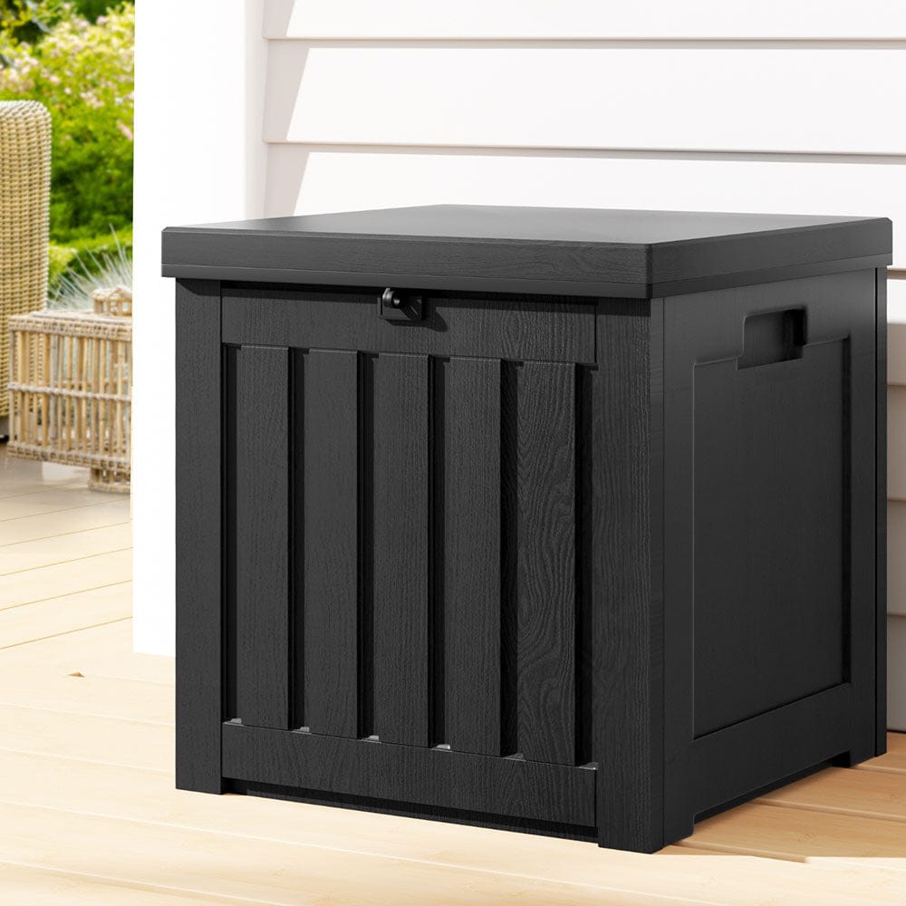 Gardeon Furniture > Outdoor > Outdoor Storage Boxes Gardeon Outdoor Storage Box 80L Container Lockable Garden Toy Tool Shed Black