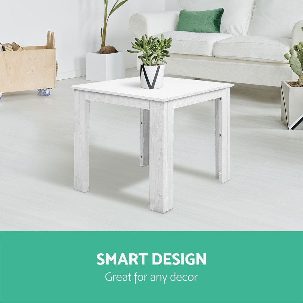 Gardeon Furniture > Outdoor > Outdoor Tables Gardeon Coffee Side Table Wooden Desk Outdoor Furniture Camping Garden White