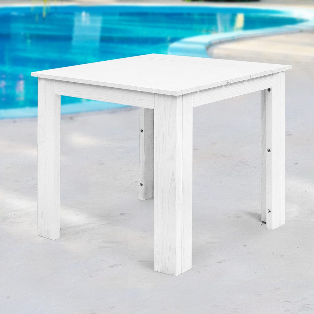 Gardeon Furniture > Outdoor > Outdoor Tables Gardeon Coffee Side Table Wooden Desk Outdoor Furniture Camping Garden White
