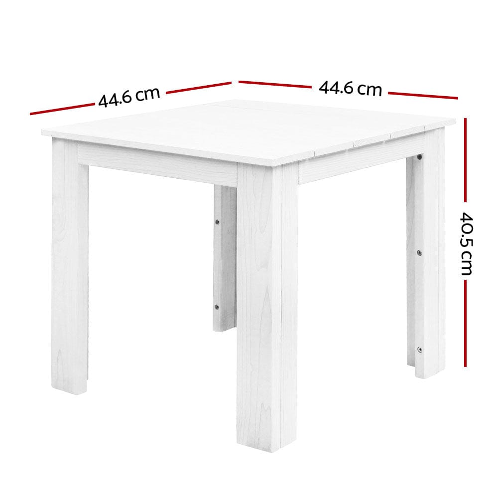 Gardeon Furniture > Outdoor > Outdoor Tables Gardeon Coffee Side Table Wooden Desk Outdoor Furniture Camping Garden White