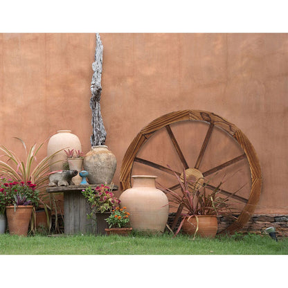 Gardeon Home & Garden > Decor > Garden Ornaments Gardeon Garden Decor Outdoor Ornament 2X Wooden Wagon Wheel