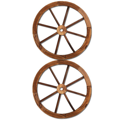 Gardeon Home & Garden > Decor > Garden Ornaments Gardeon Garden Decor Outdoor Ornament 2X Wooden Wagon Wheel