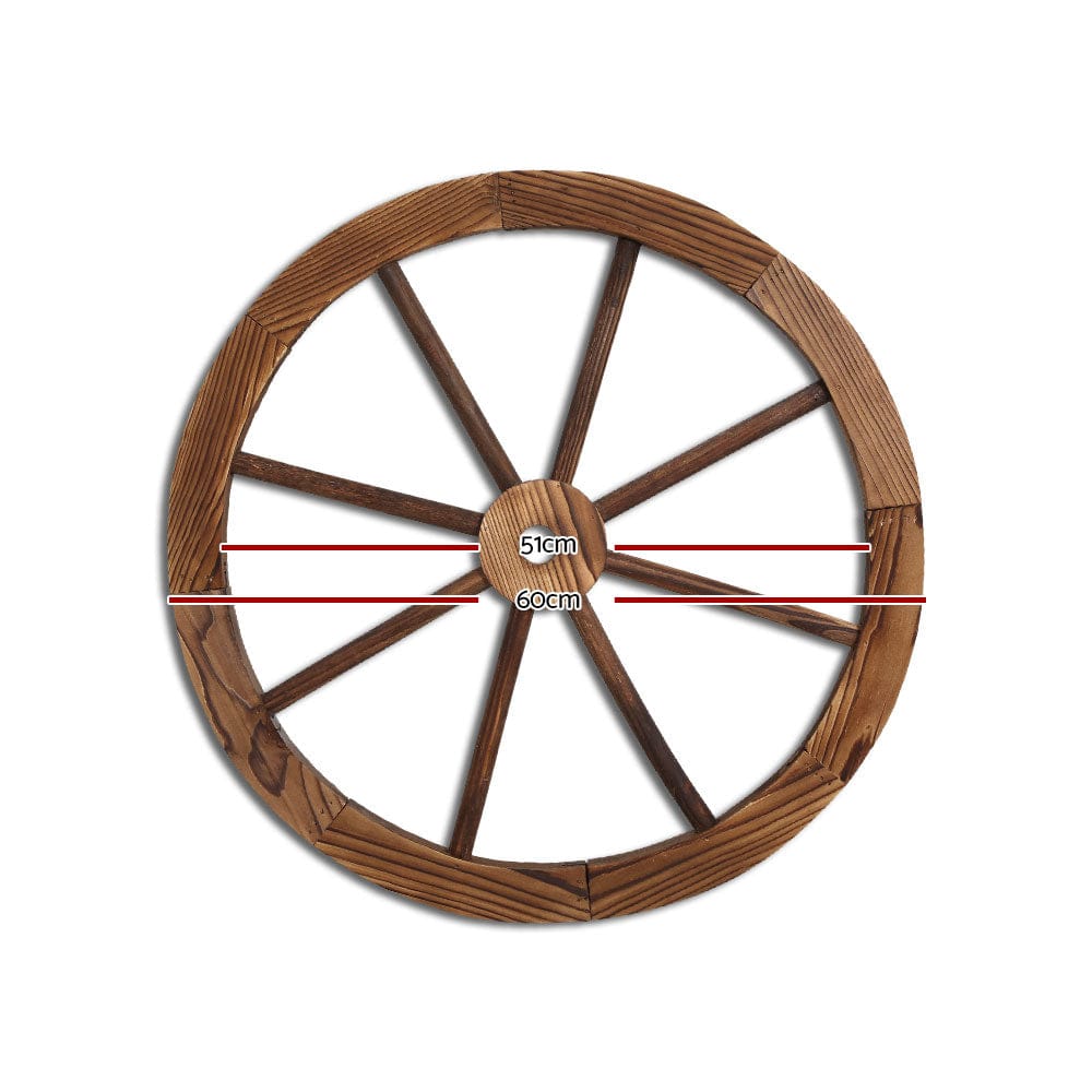 Gardeon Home & Garden > Decor > Garden Ornaments Gardeon Garden Decor Outdoor Ornament Wooden Wagon Wheel