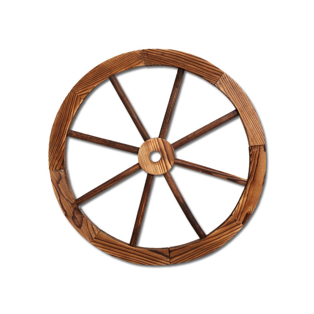 Gardeon Home & Garden > Decor > Garden Ornaments Gardeon Garden Decor Outdoor Ornament Wooden Wagon Wheel
