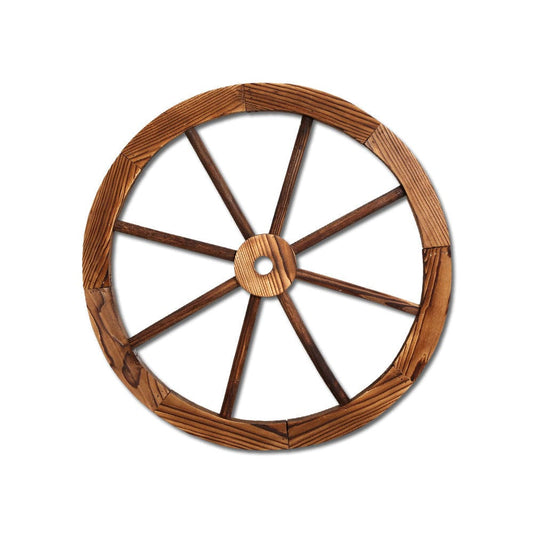 Gardeon Home & Garden > Decor > Garden Ornaments Gardeon Garden Decor Outdoor Ornament Wooden Wagon Wheel