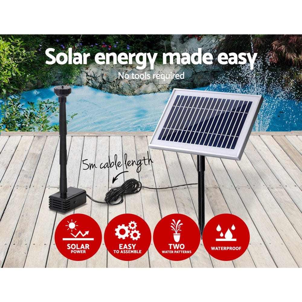 Gardeon Home & Garden > Fountains > Fountain & Ponds Accessories Gardeon Solar Pond Pump 4.6FT