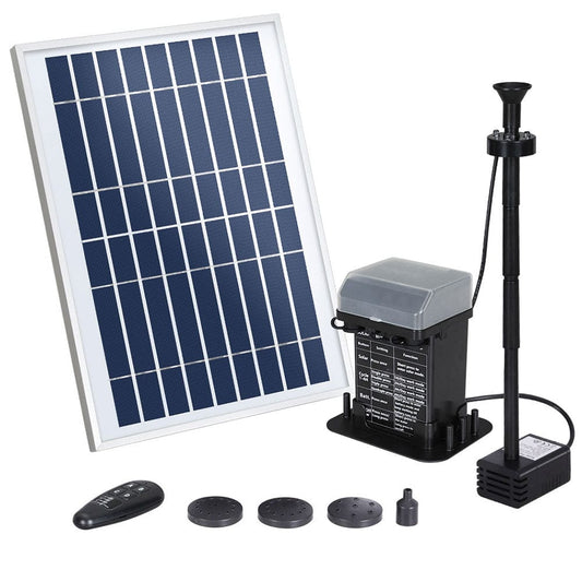 Gardeon Home & Garden > Fountains > Fountain & Ponds Accessories Gardeon Solar Pond Pump Submersible Fountain with Battery Kit LED Lights 5.2FT