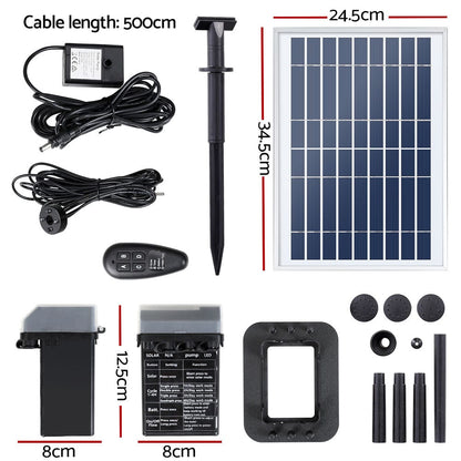 Gardeon Home & Garden > Fountains > Fountain & Ponds Accessories Gardeon Solar Pond Pump Submersible Fountain with Battery Kit LED Lights 5.2FT