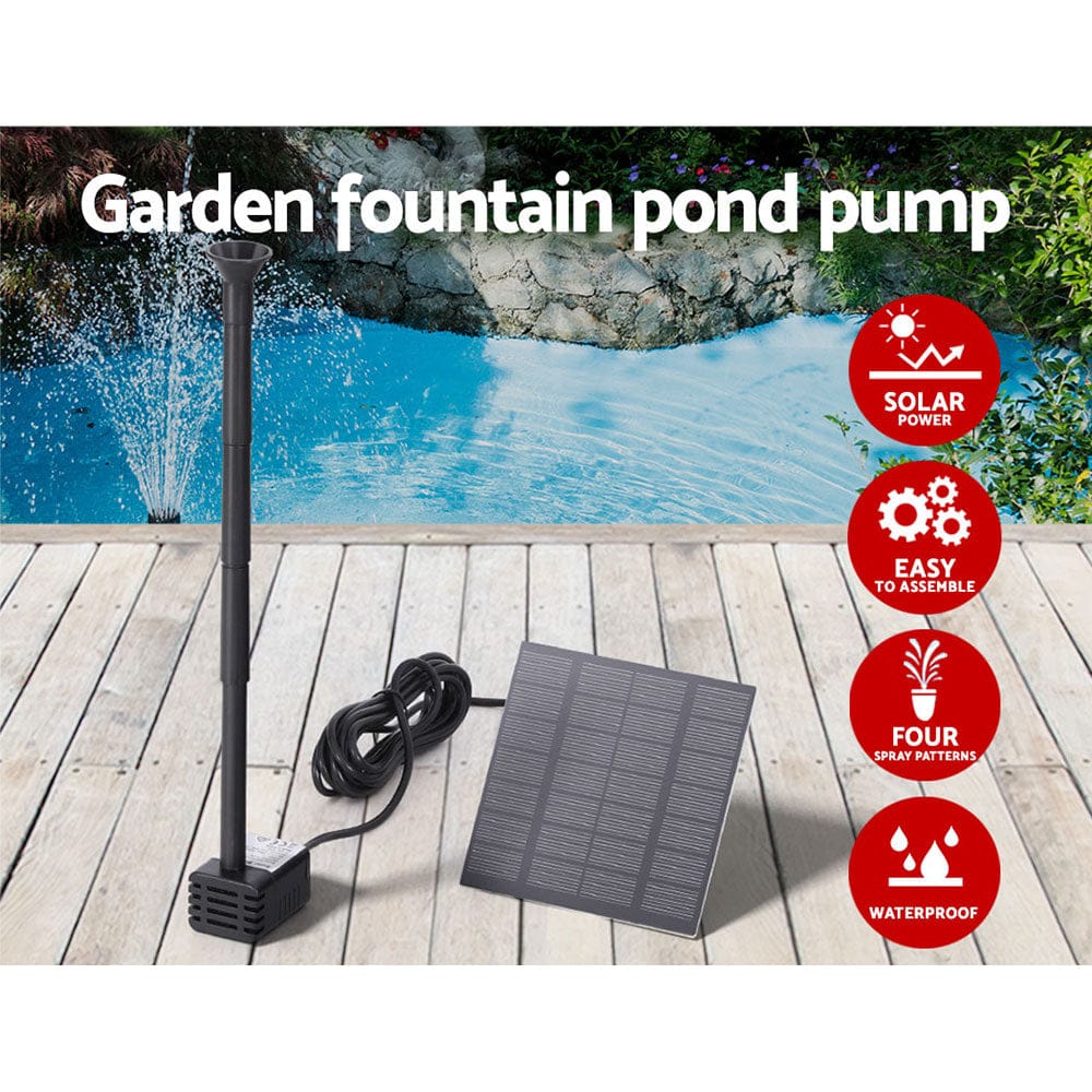 Gardeon Home & Garden > Fountains > Fountain & Ponds Accessories Gardeon Solar Pond Pump Submersible Water Fountain Kit 2.6FT