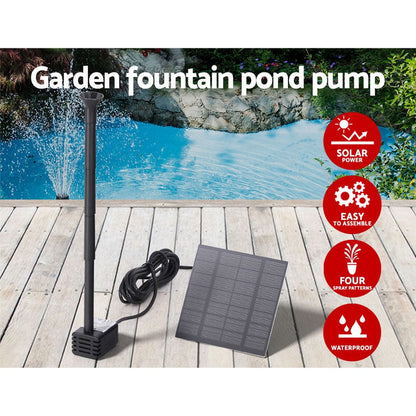 Gardeon Home & Garden > Fountains > Fountain & Ponds Accessories Gardeon Solar Pond Pump Submersible Water Fountain Kit 2.6FT