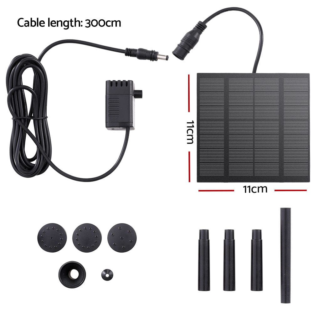 Gardeon Home & Garden > Fountains > Fountain & Ponds Accessories Gardeon Solar Pond Pump Submersible Water Fountain Kit 2.6FT