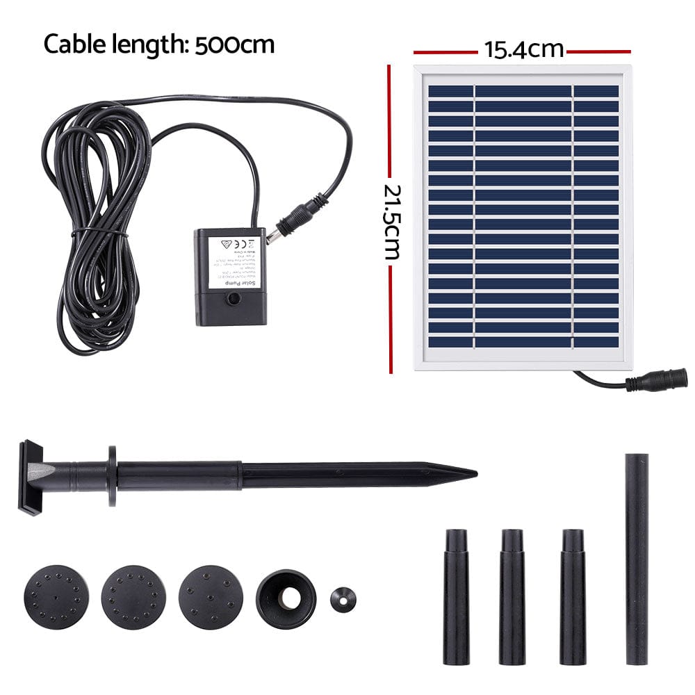Gardeon Home & Garden > Fountains > Fountain & Ponds Accessories Gardeon Solar Pond Pump Submersible Water Fountain Kit 4.4FT