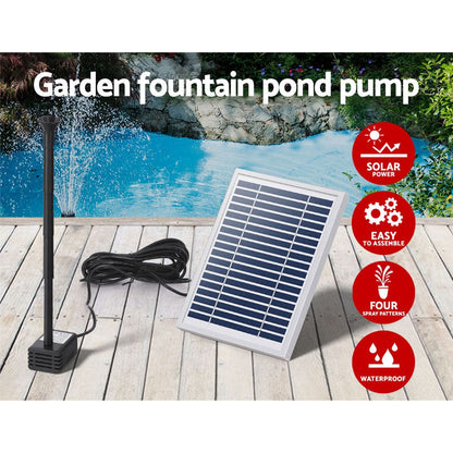 Gardeon Home & Garden > Fountains > Fountain & Ponds Accessories Gardeon Solar Pond Pump Submersible Water Fountain Kit 4.4FT