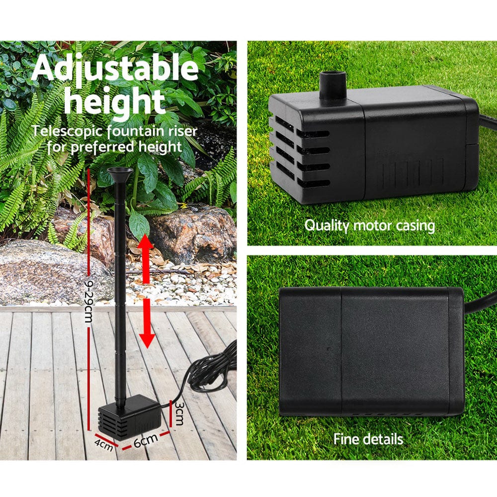 Gardeon Home & Garden > Fountains > Fountain & Ponds Accessories Gardeon Solar Pond Pump Submersible Water Fountain Kit 4FT