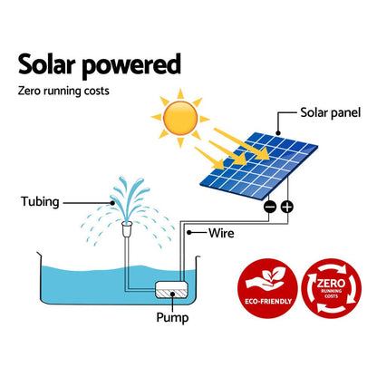 Gardeon Home & Garden > Fountains > Fountain & Ponds Accessories Gardeon Solar Pond Pump Submersible Water Fountain Kit 4FT