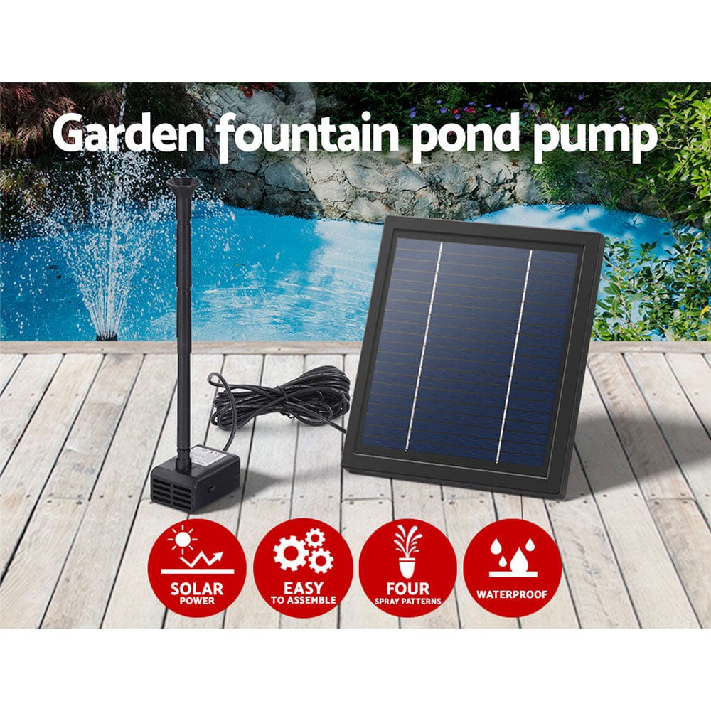 Gardeon Home & Garden > Fountains > Fountain & Ponds Accessories Gardeon Solar Pond Pump Submersible Water Fountain Kit 6.1FT
