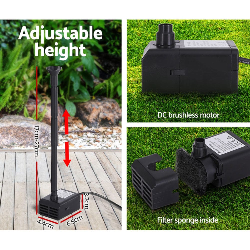 Gardeon Home & Garden > Fountains > Fountain & Ponds Accessories Gardeon Solar Pond Pump Submersible Water Fountain Kit 6.1FT