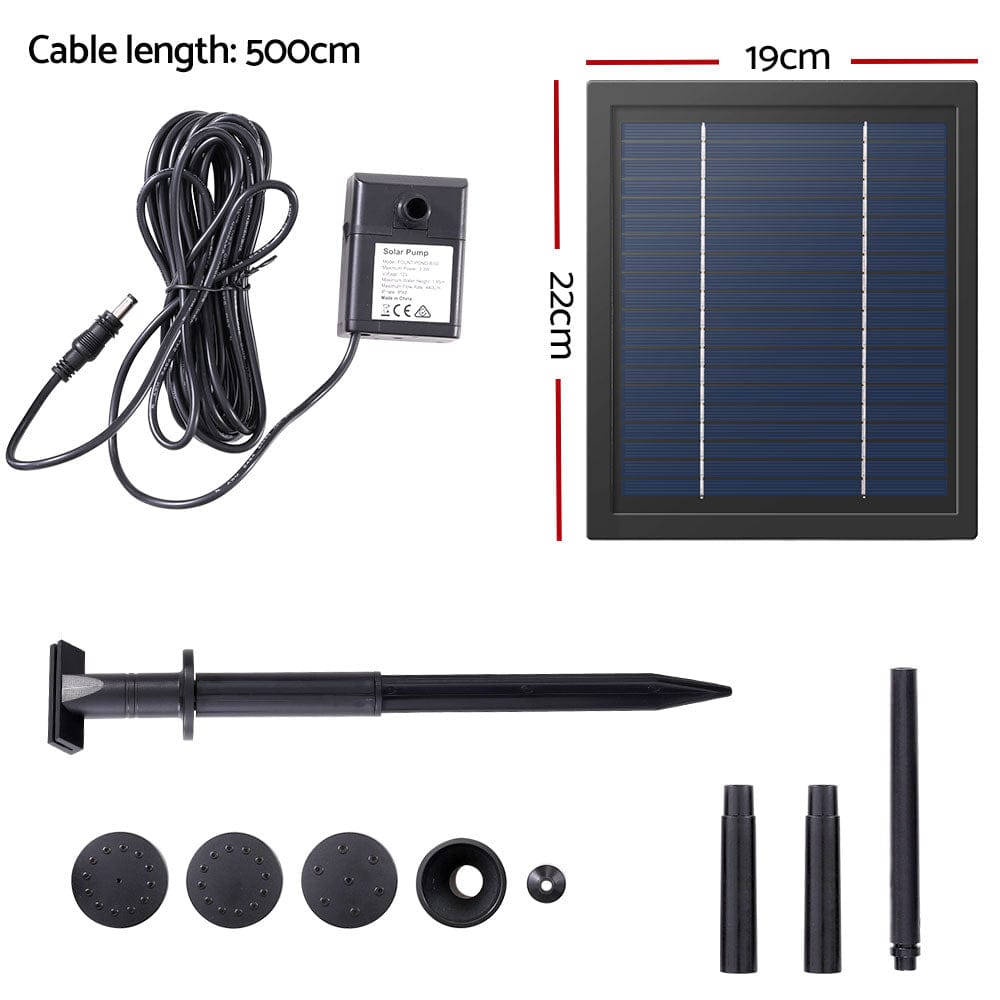 Gardeon Home & Garden > Fountains > Fountain & Ponds Accessories Gardeon Solar Pond Pump Submersible Water Fountain Kit 6.1FT