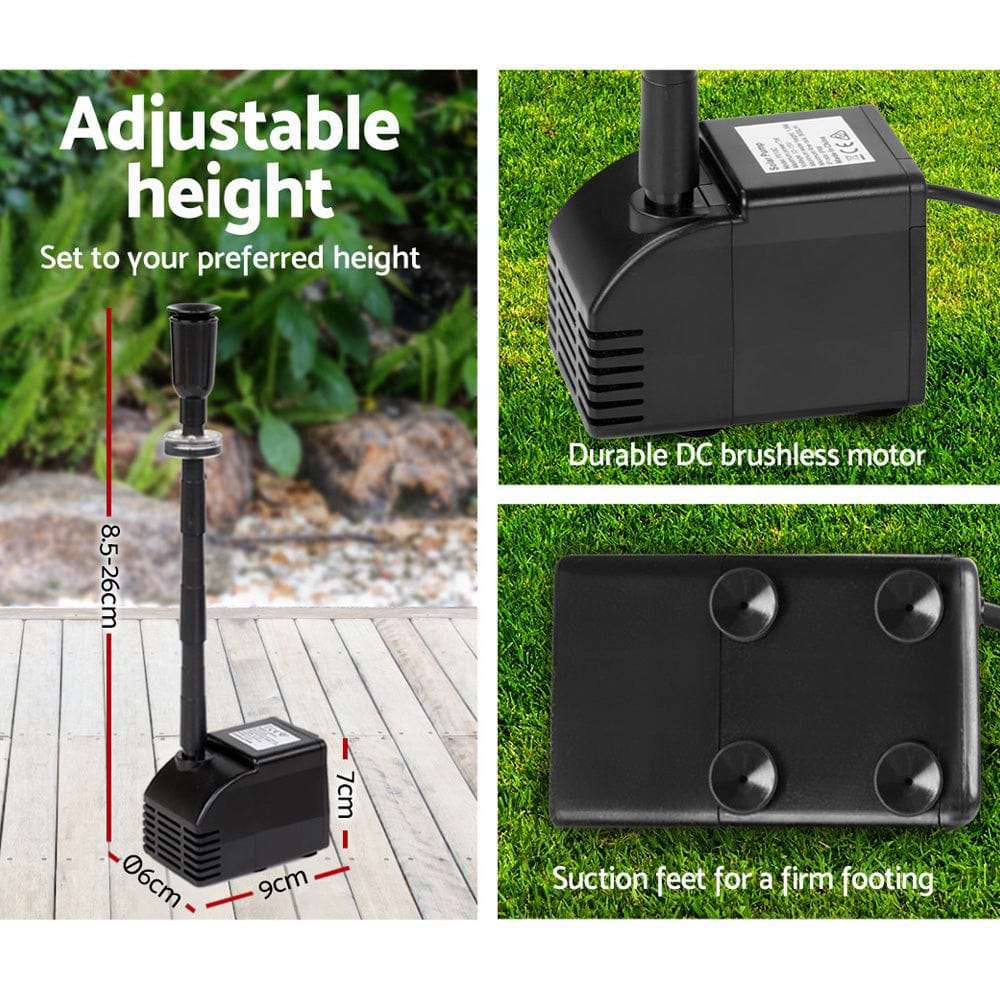 Gardeon Home & Garden > Fountains > Fountain & Ponds Accessories Gardeon Solar Pond Pump Submersible Water Fountain Kit 6.6FT