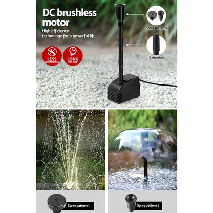 Gardeon Home & Garden > Fountains > Fountain & Ponds Accessories Gardeon Solar Pond Pump Submersible Water Fountain Kit with 2 Panels 7.2FT