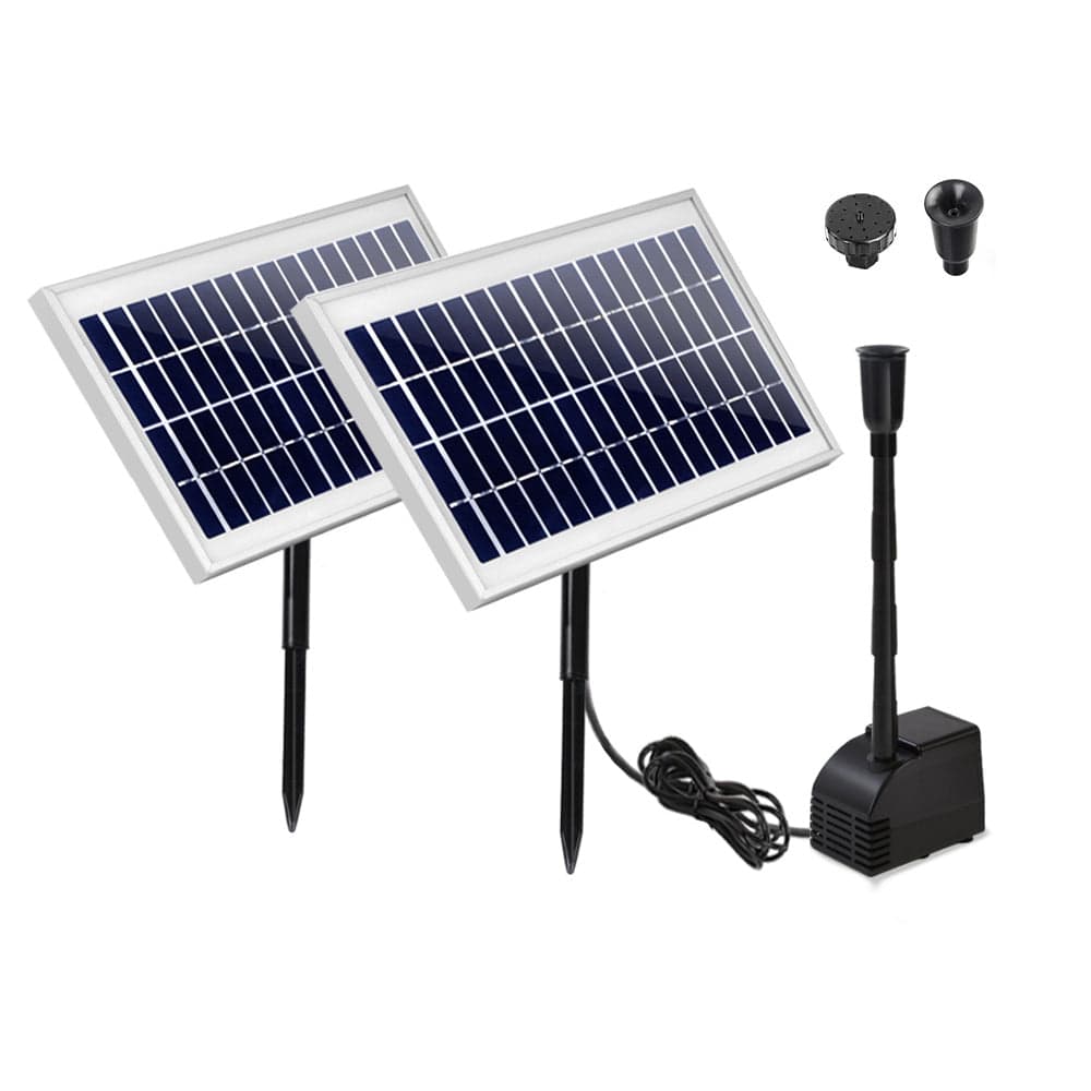 Gardeon Home & Garden > Fountains > Fountain & Ponds Accessories Gardeon Solar Pond Pump Submersible Water Fountain Kit with 2 Panels 7.2FT