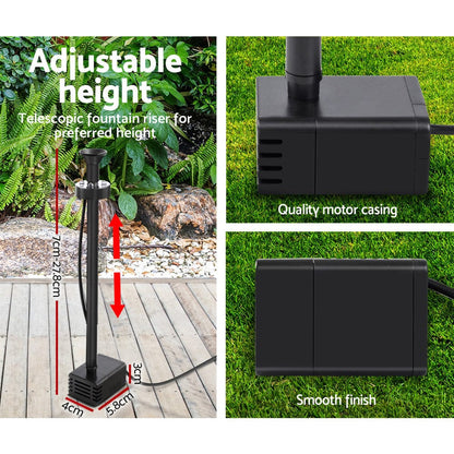 Gardeon Home & Garden > Fountains > Fountain & Ponds Accessories Gardeon Solar Pond Pump Submersible Water Fountain with Battery Kit LED Lights 4.3FT