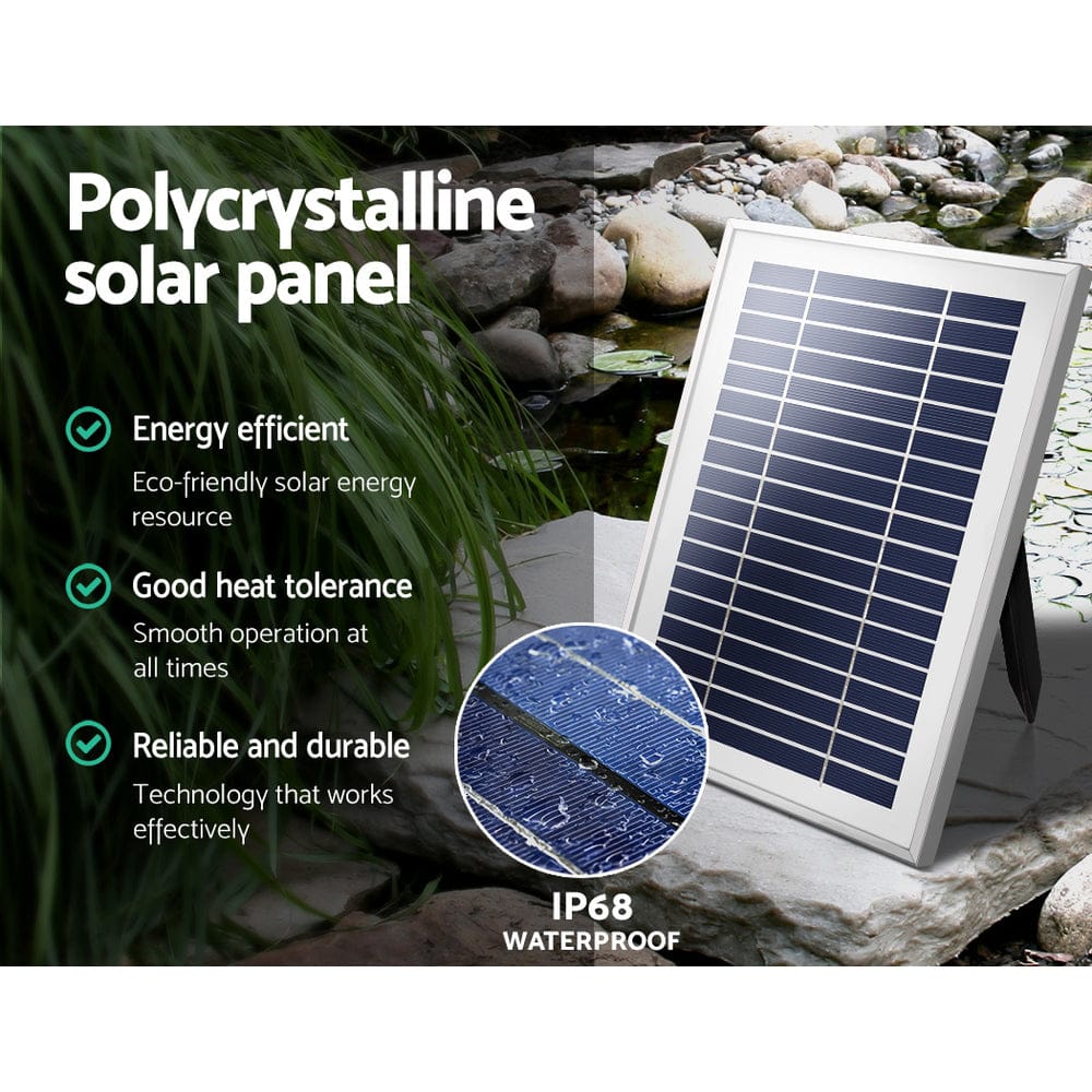 Gardeon Home & Garden > Fountains > Fountain & Ponds Accessories Gardeon Solar Pond Pump Submersible Water Fountain with Battery Kit LED Lights 4.3FT