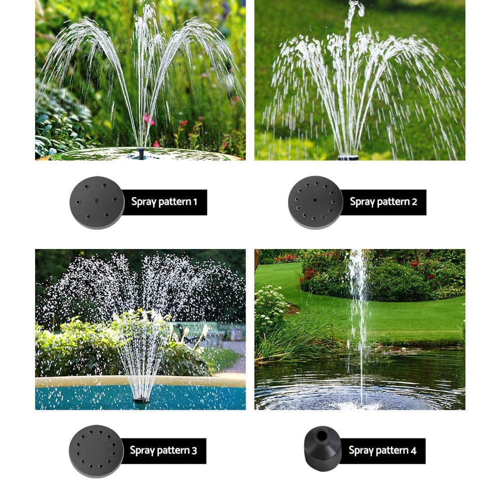 Gardeon Home & Garden > Fountains > Fountain & Ponds Accessories Gardeon Solar Pond Pump Submersible Water Fountain with Battery Kit LED Lights 4.3FT