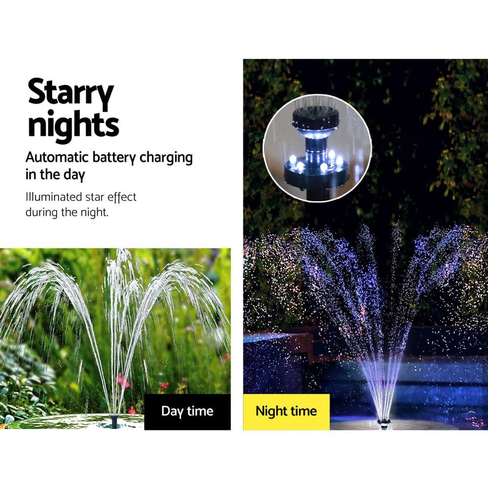 Gardeon Home & Garden > Fountains > Fountain & Ponds Accessories Gardeon Solar Pond Pump Submersible Water Fountain with Battery Kit LED Lights 4FT