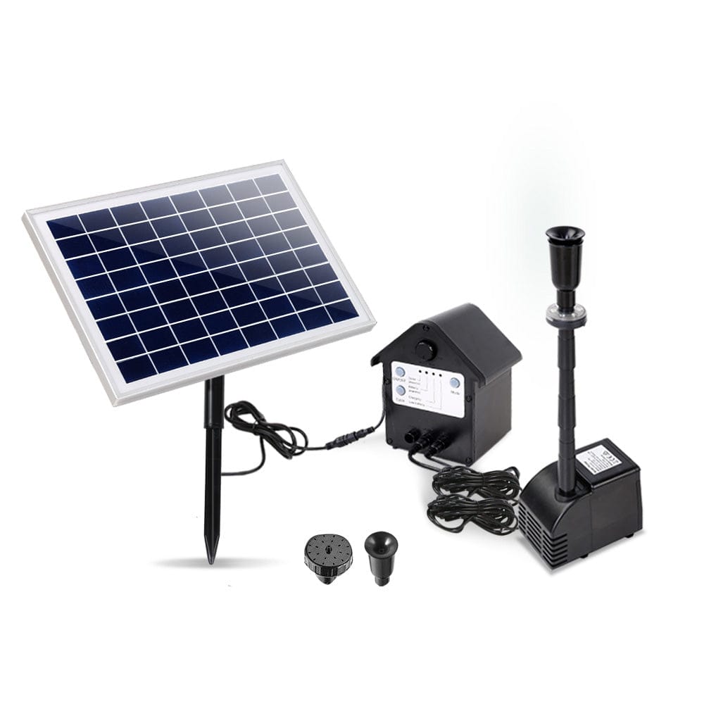 Gardeon Home & Garden > Fountains > Fountain & Ponds Accessories Gardeon Solar Pond Pump Submersible Water Fountain with Battery Kit LED Lights 6.6FT