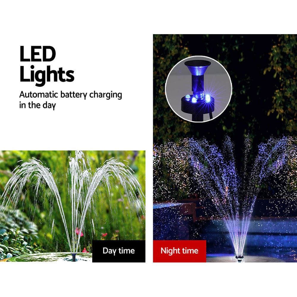 Gardeon Home & Garden > Fountains > Fountain & Ponds Accessories Gardeon Solar Pond Pump Submersible Water Fountain with Battery LED Lights 4.4FT
