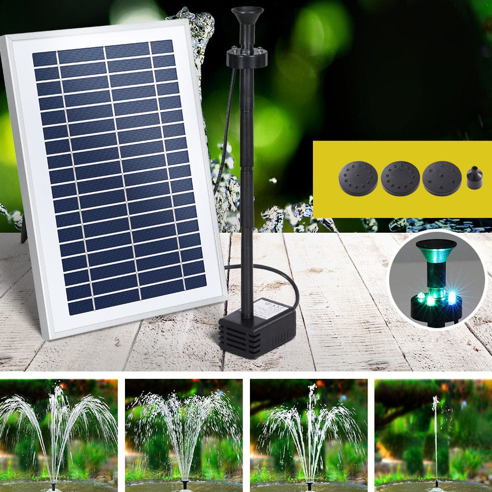 Gardeon Home & Garden > Fountains > Fountain & Ponds Accessories Gardeon Solar Pond Pump Submersible Water Fountain with Battery LED Lights 4.4FT