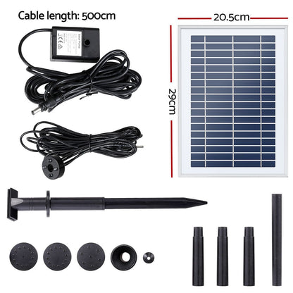 Gardeon Home & Garden > Fountains > Fountain & Ponds Accessories Gardeon Solar Pond Pump Submersible Water Fountain with Battery LED Lights 4.4FT