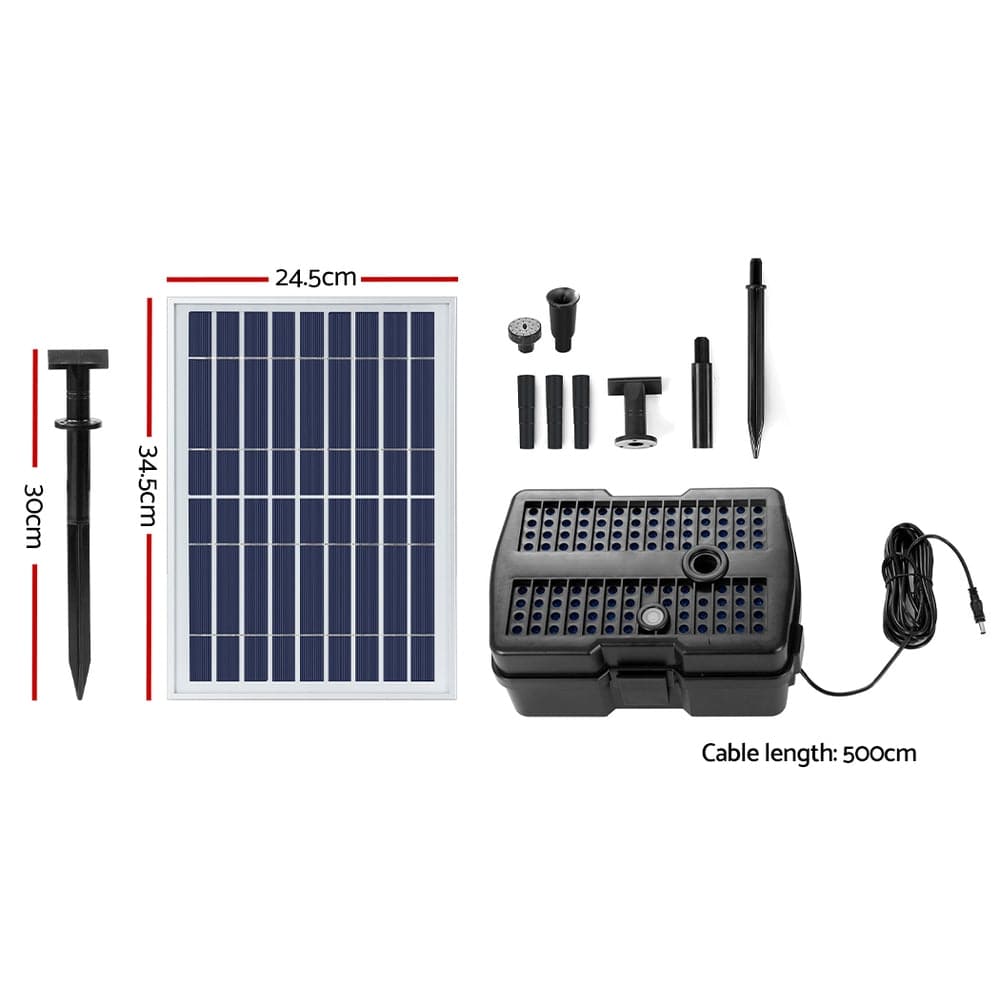 Gardeon Home & Garden > Fountains > Fountain & Ponds Accessories Gardeon Solar Pond Pump Water Fountain Filter Box Submersible Outdoor Pool 6.6FT