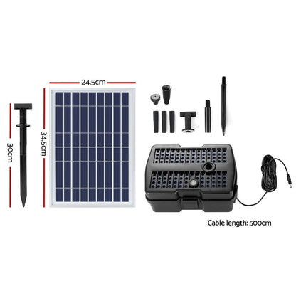 Gardeon Home & Garden > Fountains > Fountain & Ponds Accessories Gardeon Solar Pond Pump Water Fountain Filter Box Submersible Outdoor Pool 6.6FT
