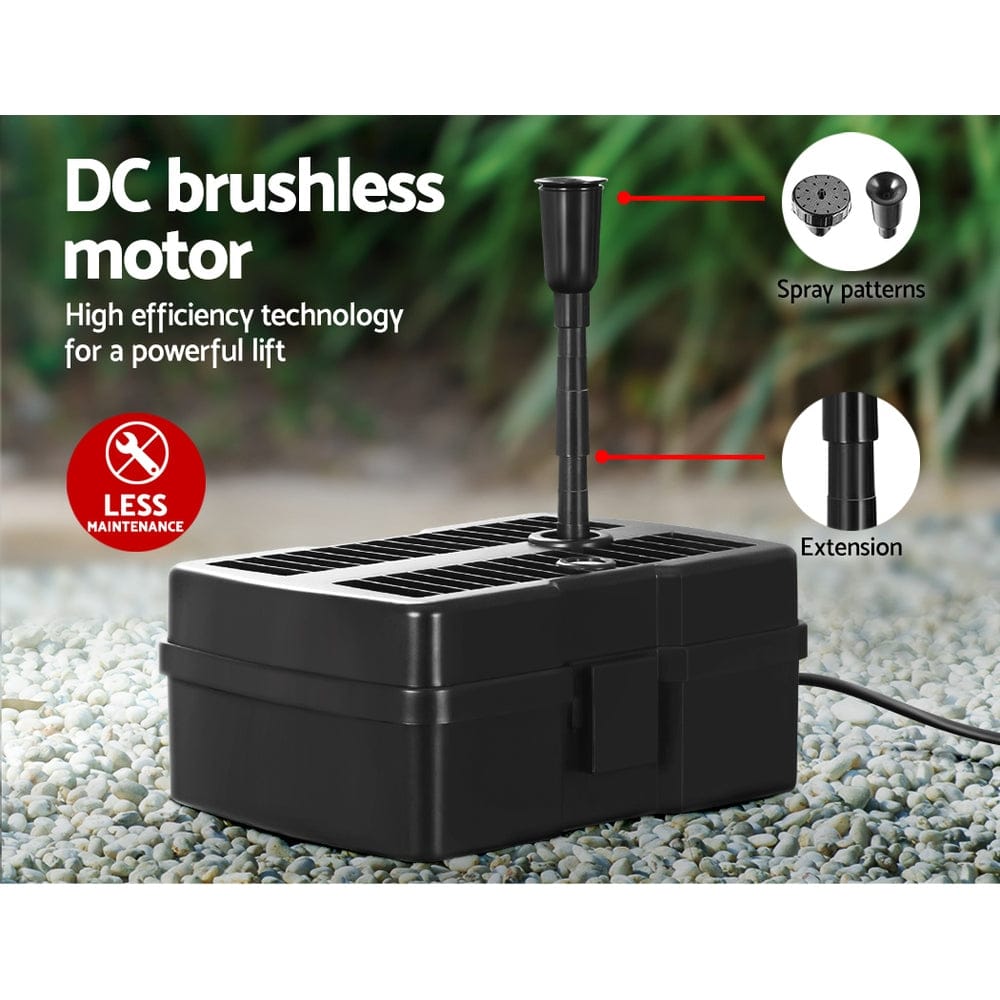 Gardeon Home & Garden > Fountains > Fountain & Ponds Accessories Gardeon Solar Pond Pump Water Fountain Filter Box Submersible Outdoor Pool 6.6FT