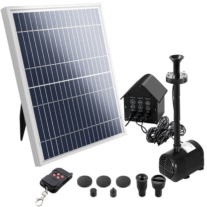 Gardeon Home & Garden > Fountains > Fountain & Ponds Accessories Gardeon Solar Pond Pump with Battery Kit LED Lights 8.8 FT
