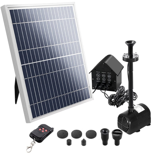 Gardeon Home & Garden > Fountains > Fountain & Ponds Accessories Gardeon Solar Pond Pump with Battery Kit LED Lights 8.8 FT