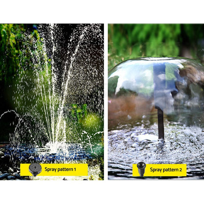 Gardeon Home & Garden > Fountains > Fountain & Ponds Accessories Gardeon Solar Pond Pump with Battery Kit LED Lights 9.8FT