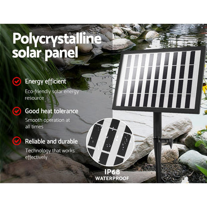 Gardeon Home & Garden > Fountains > Fountain & Ponds Accessories Gardeon Solar Pond Pump with Battery LED Lights 4 FT