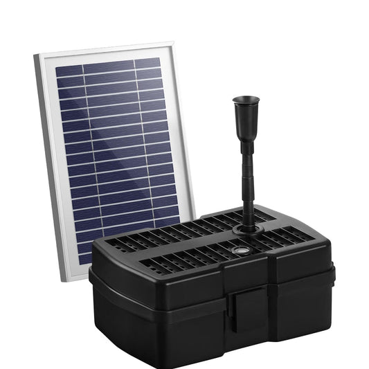 Gardeon Home & Garden > Fountains > Fountain & Ponds Accessories Gardeon Solar Pond Pump with Filter Box 4.6FT