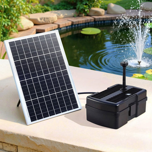 Gardeon Home & Garden > Fountains > Fountain & Ponds Accessories Gardeon Solar Submersible Water Pond Fountain Pump with Filter Box 6FT 1190L/H