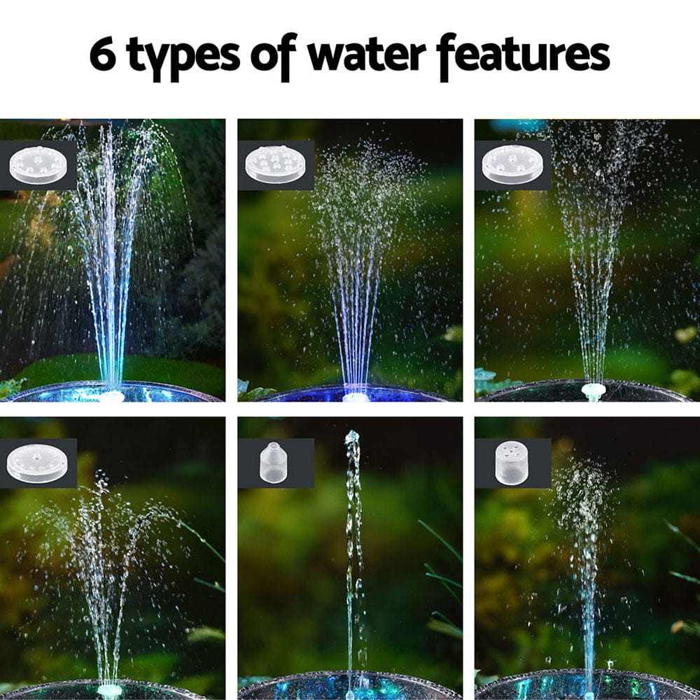 Gardeon Home & Garden > Fountains > Fountains & Ponds Gardeon Floating Solar Pond Water Fountain Pump Outdoor Fountains LED Light