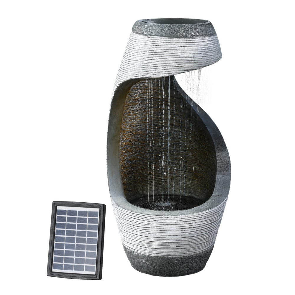 Gardeon Home & Garden > Fountains > Fountains & Ponds Gardeon Solar Fountain Water Feature Bird Bath Outdoor Garden Cascade 48CM Grey