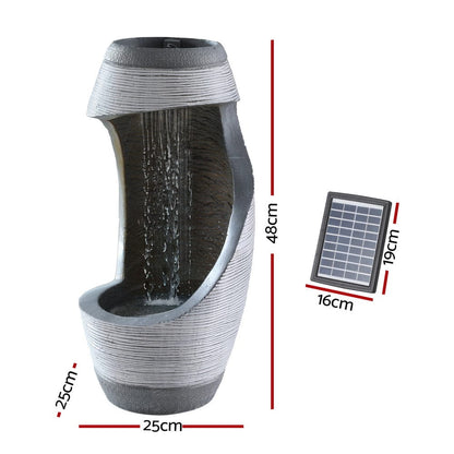 Gardeon Home & Garden > Fountains > Fountains & Ponds Gardeon Solar Fountain Water Feature Bird Bath Outdoor Garden Cascade 48CM Grey