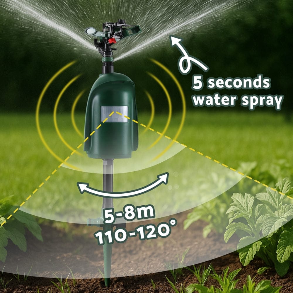 Gardeon Home & Garden > Garden Lights > Other Outdoor Lights Gardeon Snake Repeller Outdoor Water Sprinkler Animal Deterrent