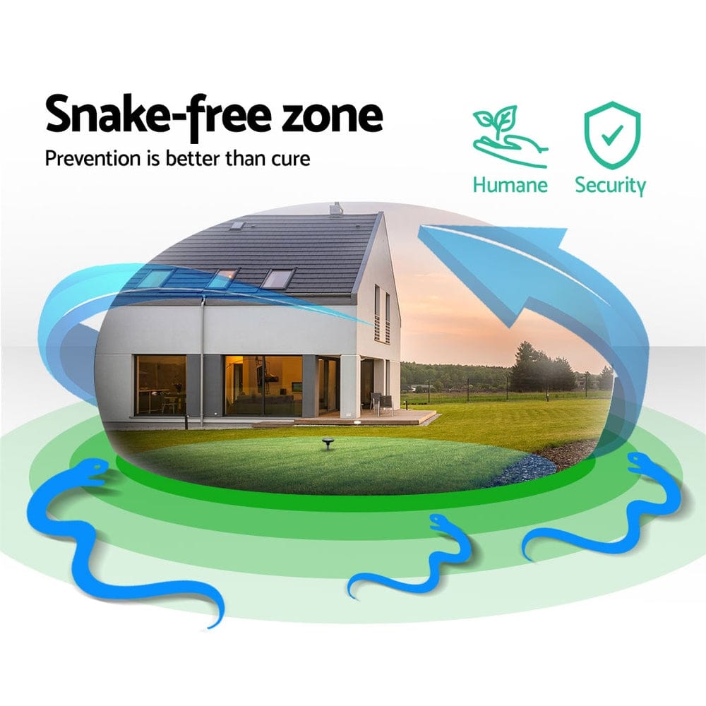 Gardeon Home & Garden > Garden Tools > Gardening Tools Gardeon Snake Repeller 6X Ultrasonic Solar Powered