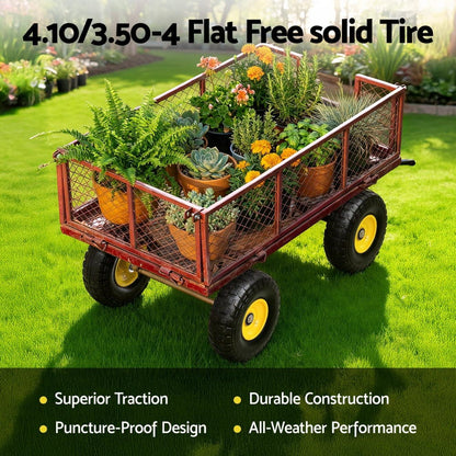 Gardeon Home & Garden > Garden Tools > Spreaders & Wheelbarrows Gardeon 2pcs, 4.10/3.50-4 Tire And Wheel Flat Free, 26cm Solid Rubber Tires with 5/8 Axle Bore Hole And Double Sealed Bearings, Perfect for Wheelbarrow, Garden Cart, Wagon, Dolly
